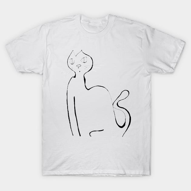 Cat Line T-Shirt by Dek'Art Store